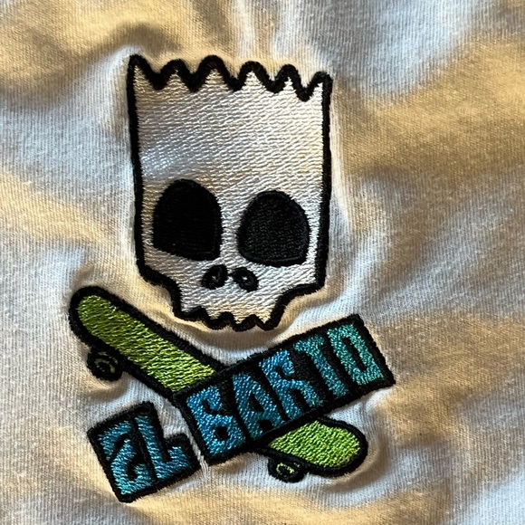 Youth Size 8 Bart Simpsons Shirt With El Barto Patch - Picture 2 of 4